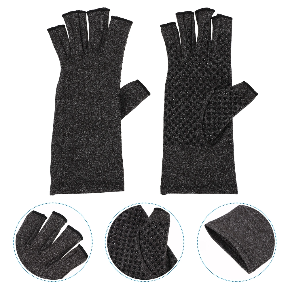 1 Pair of Nonslip Hand Covers Running Gloves Anti-edema Gloves (Grey, L)