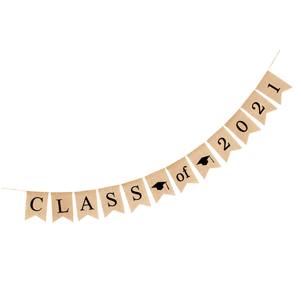 1 Pc Graduation Party Banner CLASS of 2021 Party Bunting (Assorted Color)