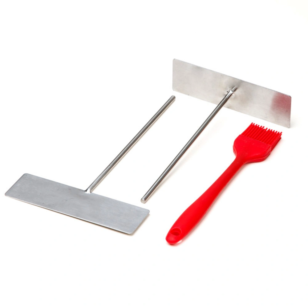 Stainless Steel Pancake Rake Crepe Spreader Batter Spreading Tools Omelett Cooking Utensils (Small)