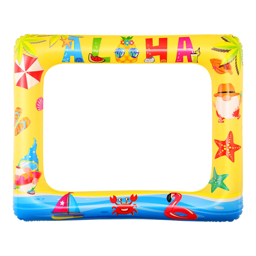 ABOOFAN Summer Inflatable Photo Frame Photography Accessory Lovely Party Picture Frame Selfie Frame for Summer Pool Carnival