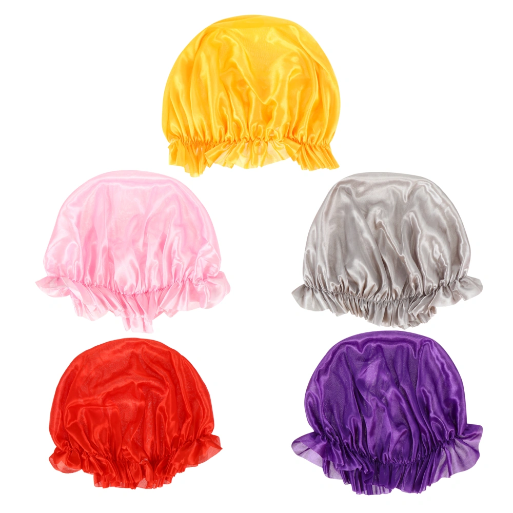 5pcs Nightcap Sleep Hair Care Sleeping Hat Bouffant Bonnet Hats