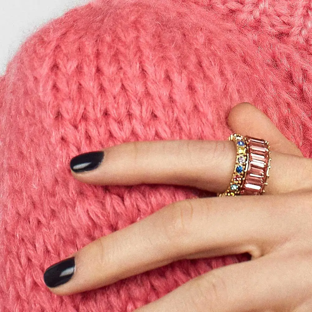 Copper Rings Crystal Diamond Finger Rings Elegant Rings Women Finger Jewelry Red 8