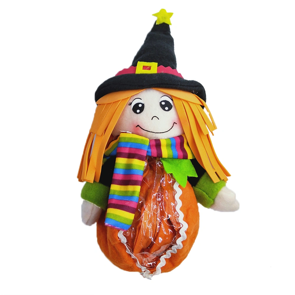 Halloween Decoration Bag Portable Creative Candy Pouch Holders Zippered Organizers Pumpkin Doll Home Decorations for Festival Party