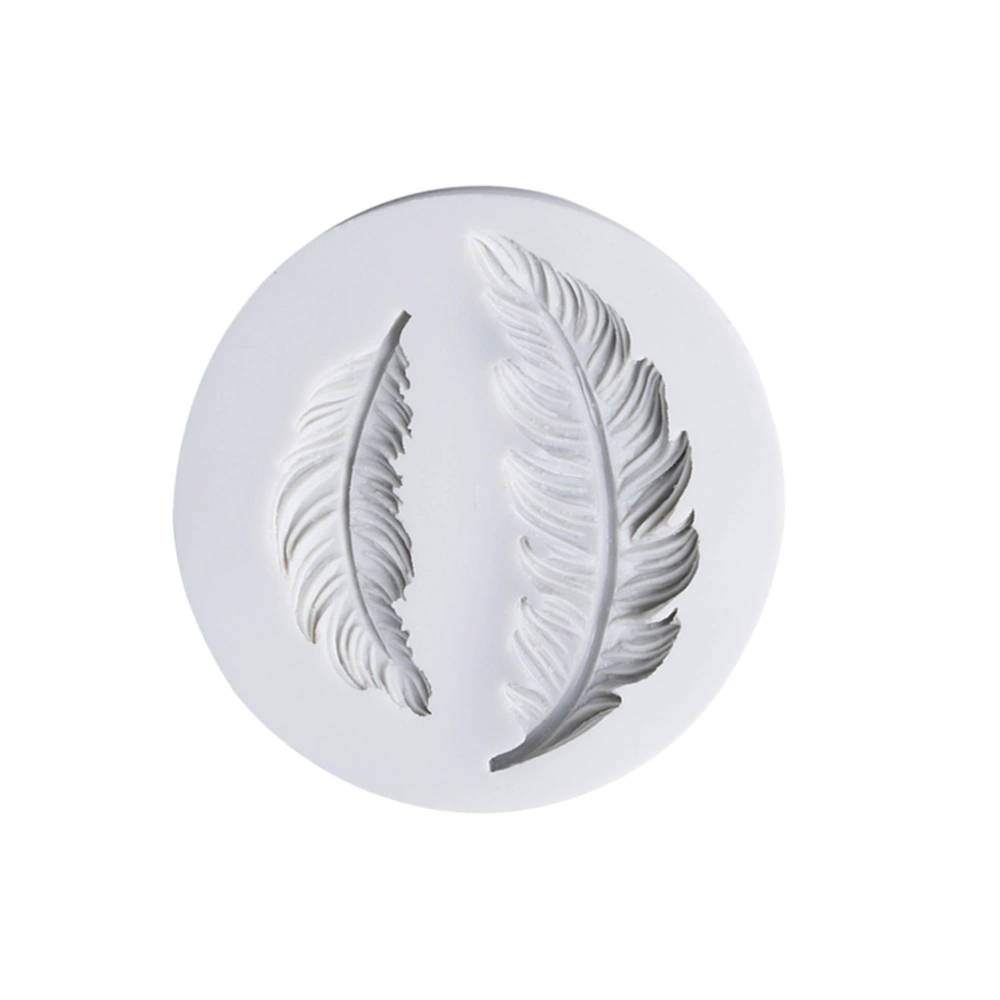 Feather Pattern Cake Fondant Molds Cake Moulds Liner Silicone Chocolate Baking Tool Kitchen Accessory For Bakery Dessert House (White)