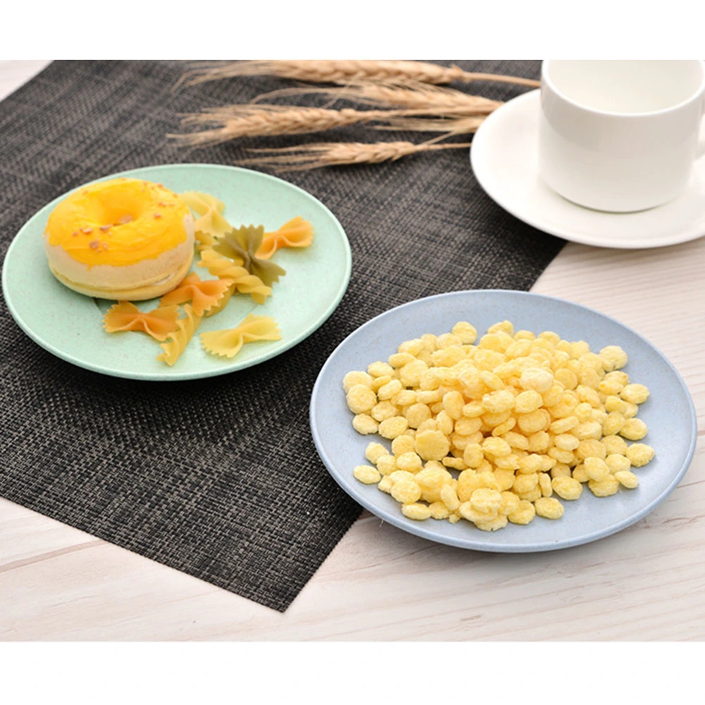 4PCS Wheat Straw Plates Lightweight Degradable Dinner Plates Dishes Unbreakable Tableware Fruit Salad Plate Dish