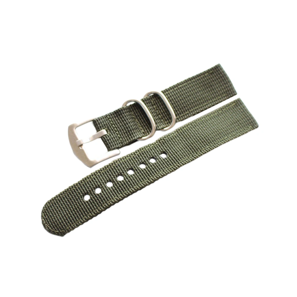 Delicate Nylon Canvas Watchband Watch Strap Replacement Strap for Watch Use 20mm (Green)