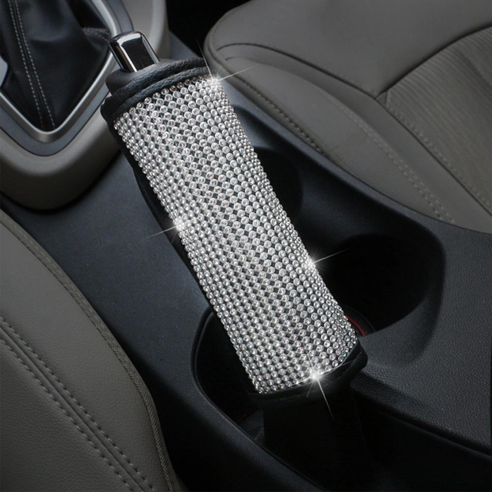 Universal PU Leather Handbrake Cover Diamond Protective Car Gear Protector