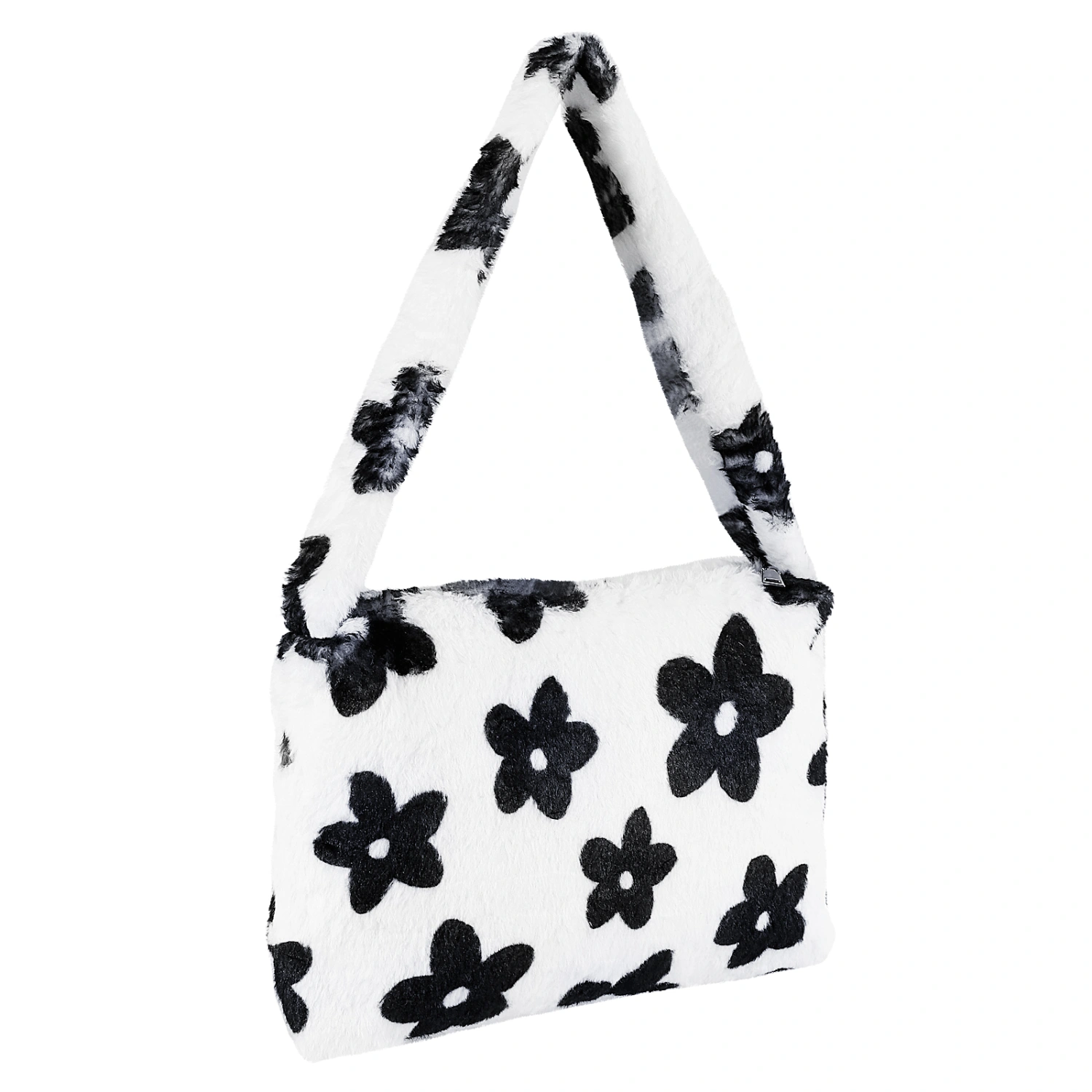 VALICLUD Flower Underarm Bag Fashion Shoulder Bag Fluffy Armpit Bag Girl Women Plush Handbag