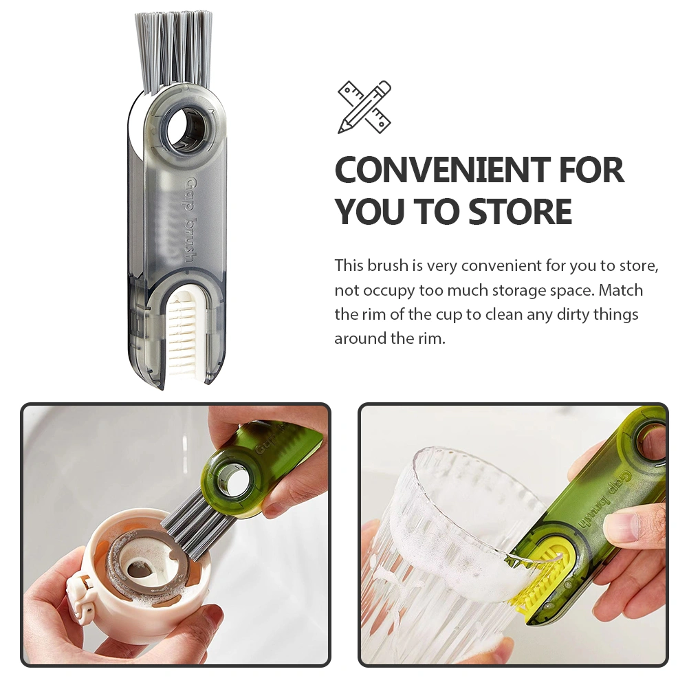 3-in-1 Tiny Bottle Cup Lid Detail Brush Straw Cleaner Multi-Functional Bottle Brush