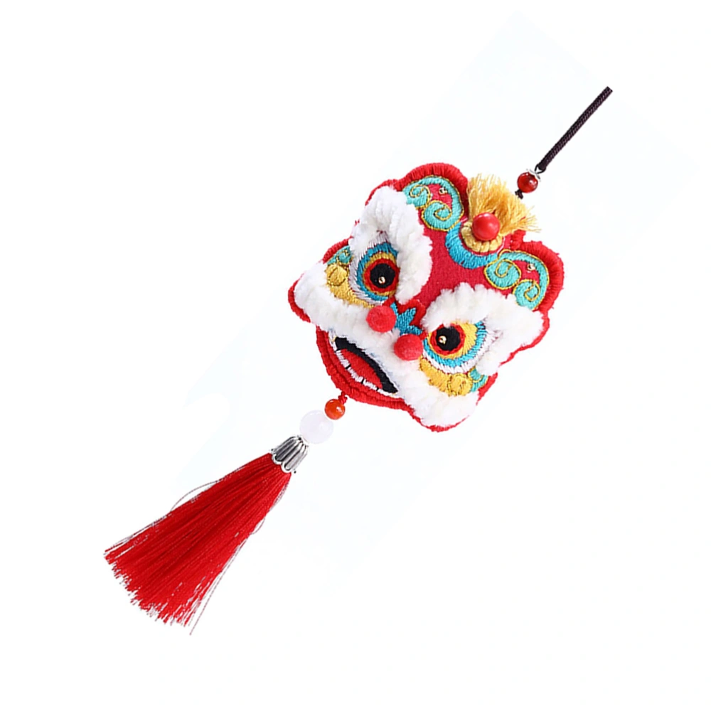 Dancing Lion Style DIY Sachet Set Chinese Style Hanging Blessing Safety Drawing Sachet for Car Wardrobe Home (Red)