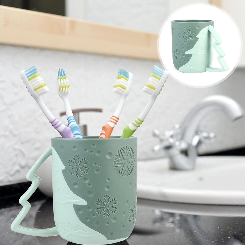 1Pc Christmas Wash Cup Mouthwash Cup Toothbrush Storage Cup with Handle