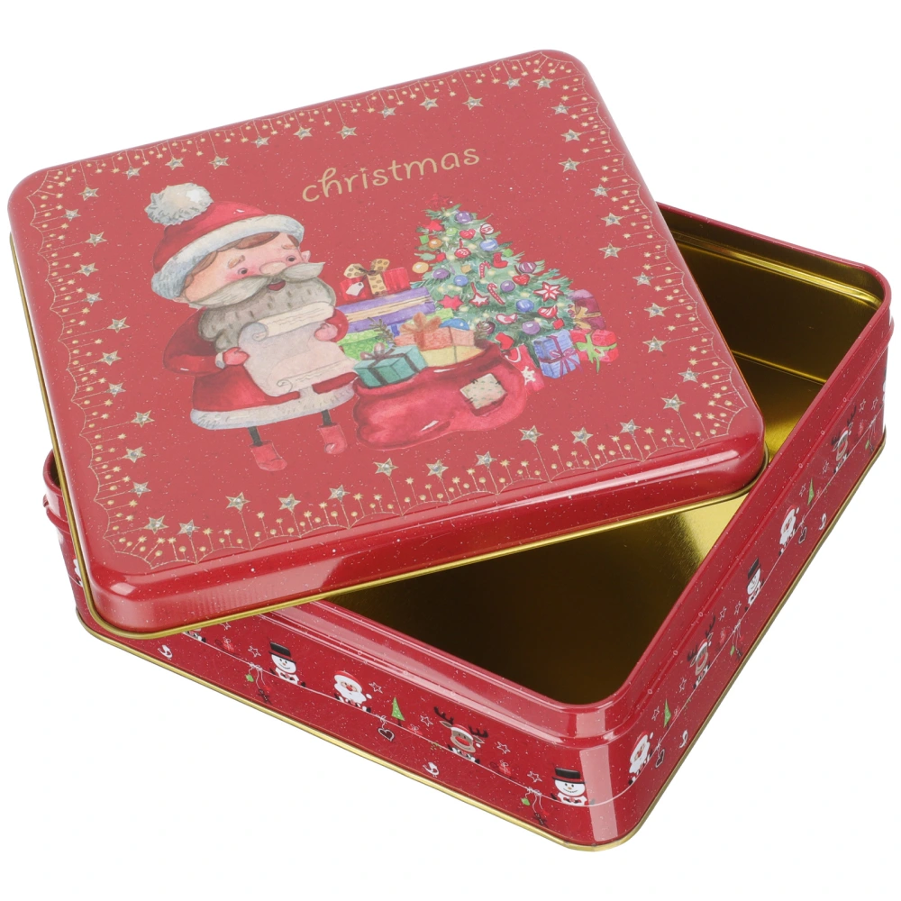 Christmas Tinplate Box Cookie Dessert Packing Box Decorative Candy Wrapping Box