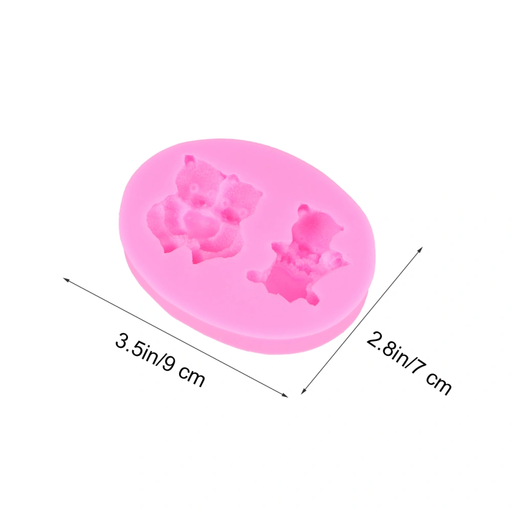 Lovely Bear Mold Animal Silicone Mould Fondant Clay Chocolate Sugarcraft Mold Cake Decorating Tool (Pink)