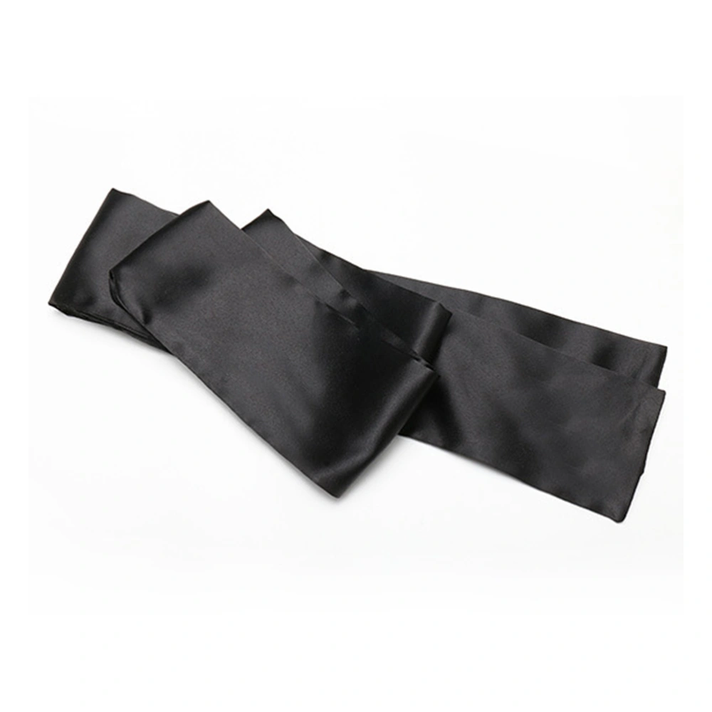 2pcs Eye Mask Adult Silky Satin Long Bundled Eye Mask Bounded Wristband Sex Toys(Black)