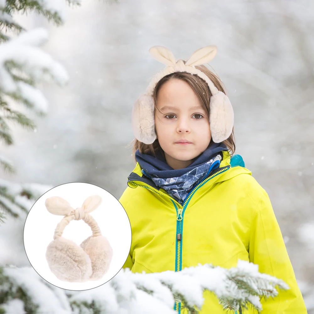 Lovely Bowknot Winter Warm Earmuff Folding Ear Warmer Portable Earcaps