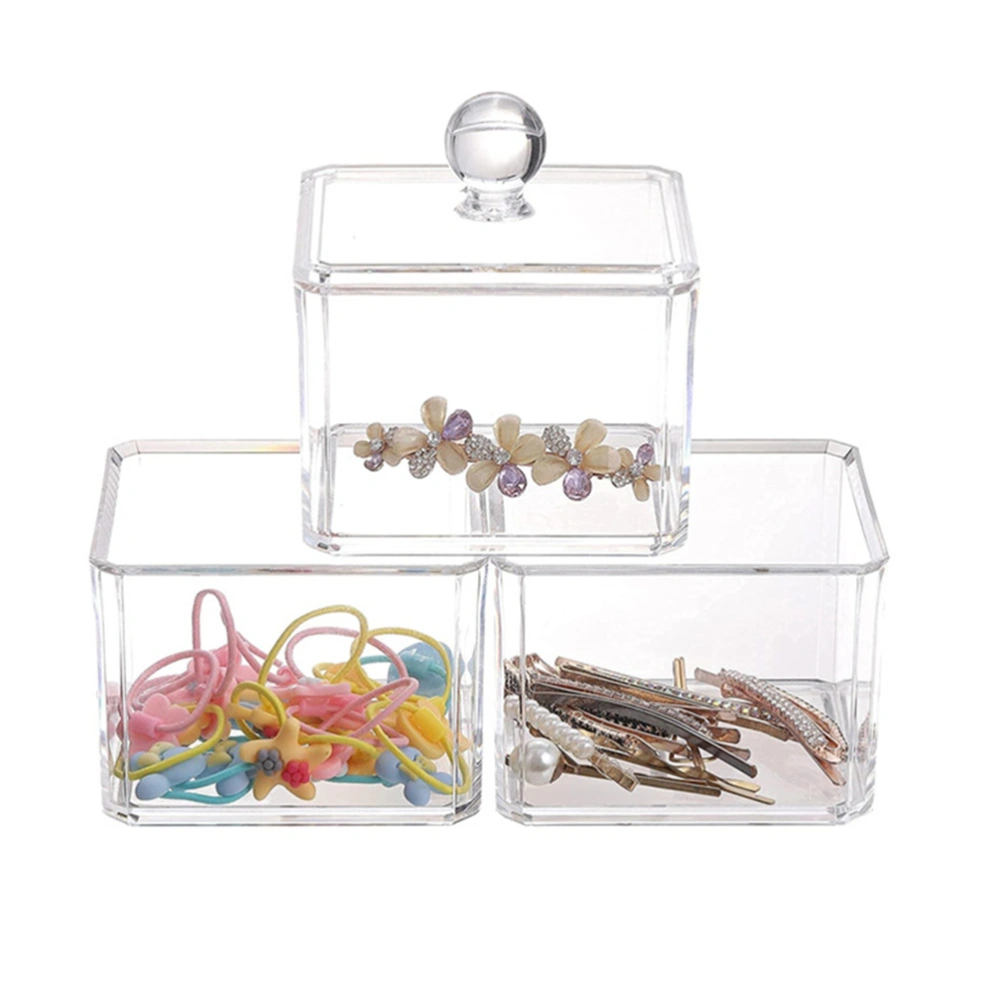 1 Set Desktop Transparent Storage Box Toothpick Storage Box with Lid Storage Box