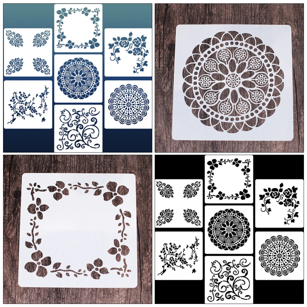 14pcs DIY Drawing Stencil Hollow Painting Template for Floor Wall Decoration