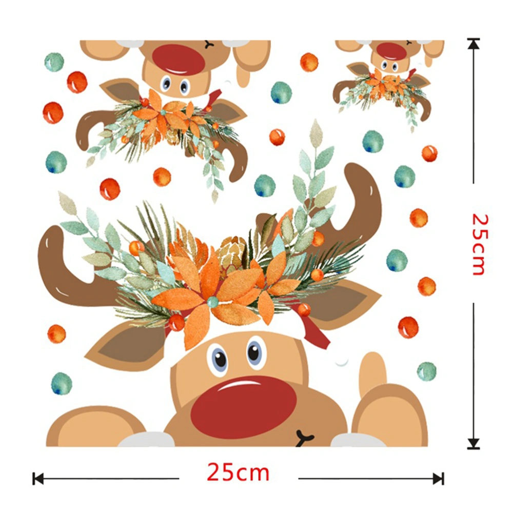 1PC Christmas Wall Sticker Elk Wallpaper Wall Decal Kids Room Decorative Sticker for Window Living Room Home Store