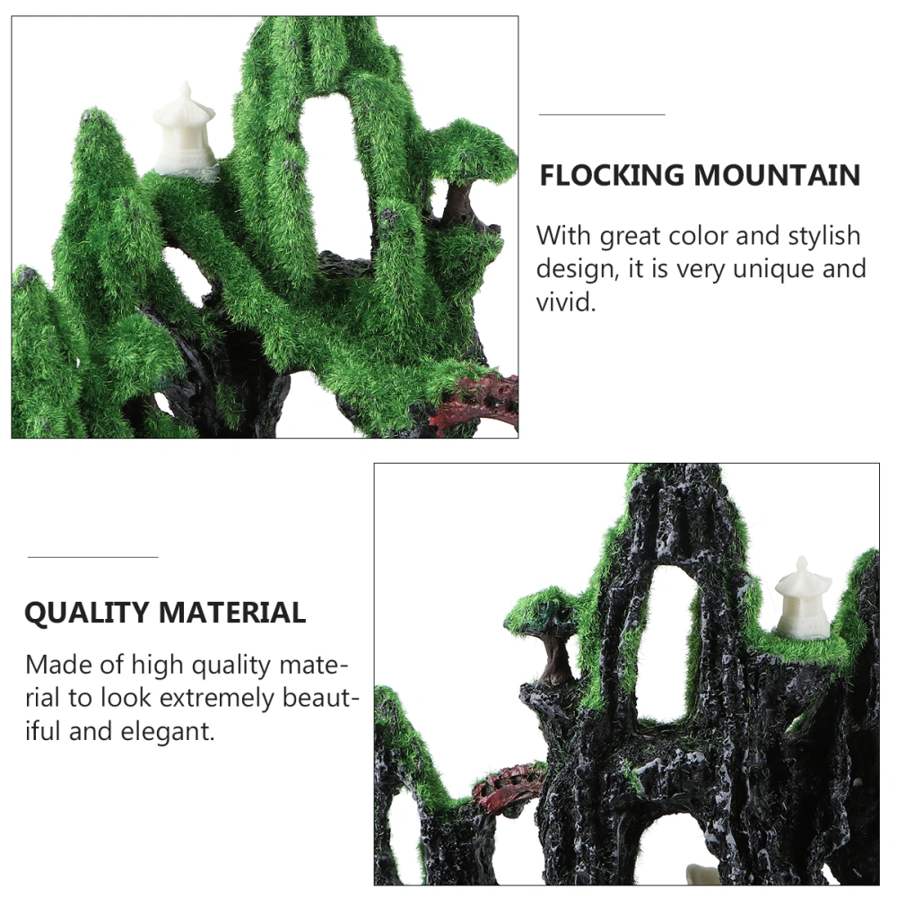 Fish Tank Mountain Decor Fake Mountain Decor Resin Craft Aquarium Flocking Mountain Ornament