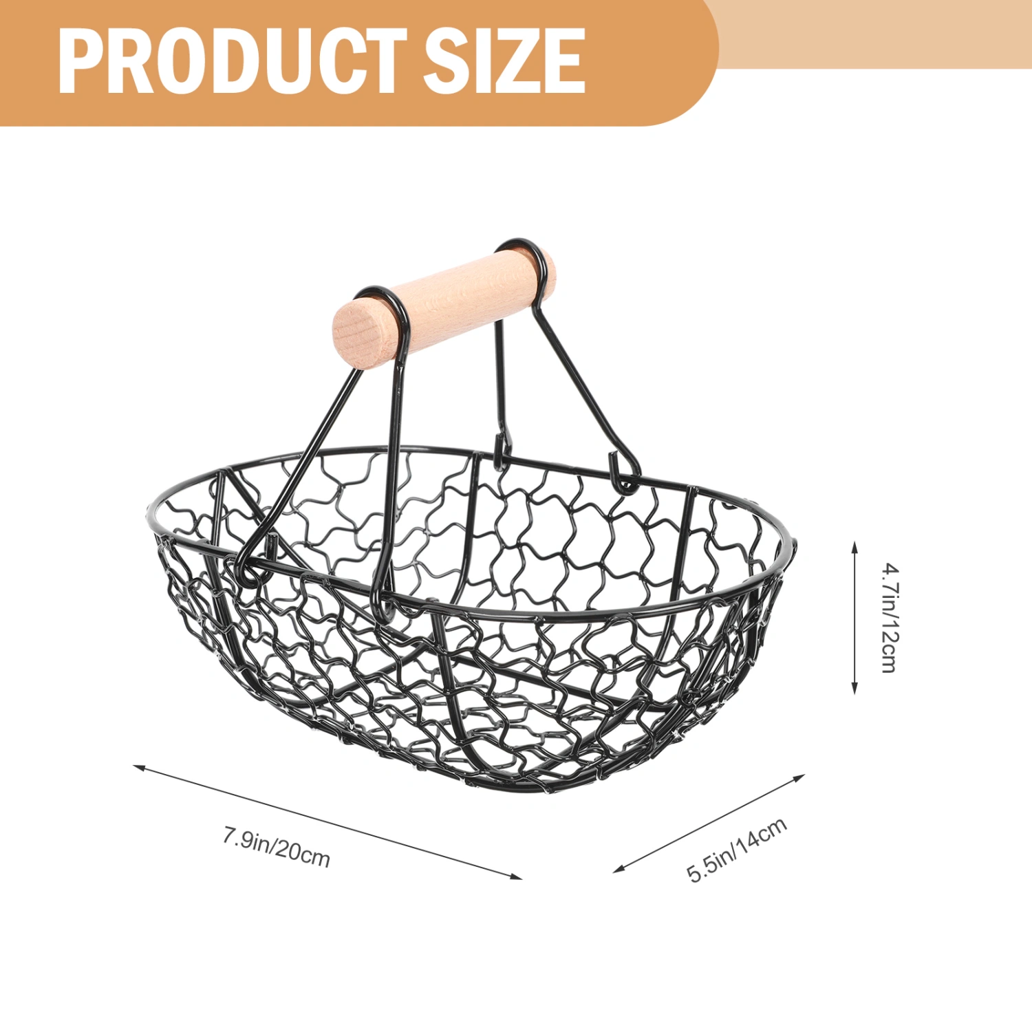 1Pc Home Snacks Fruit Bread Basket French Fries Serving Tray Iron Storage Basket