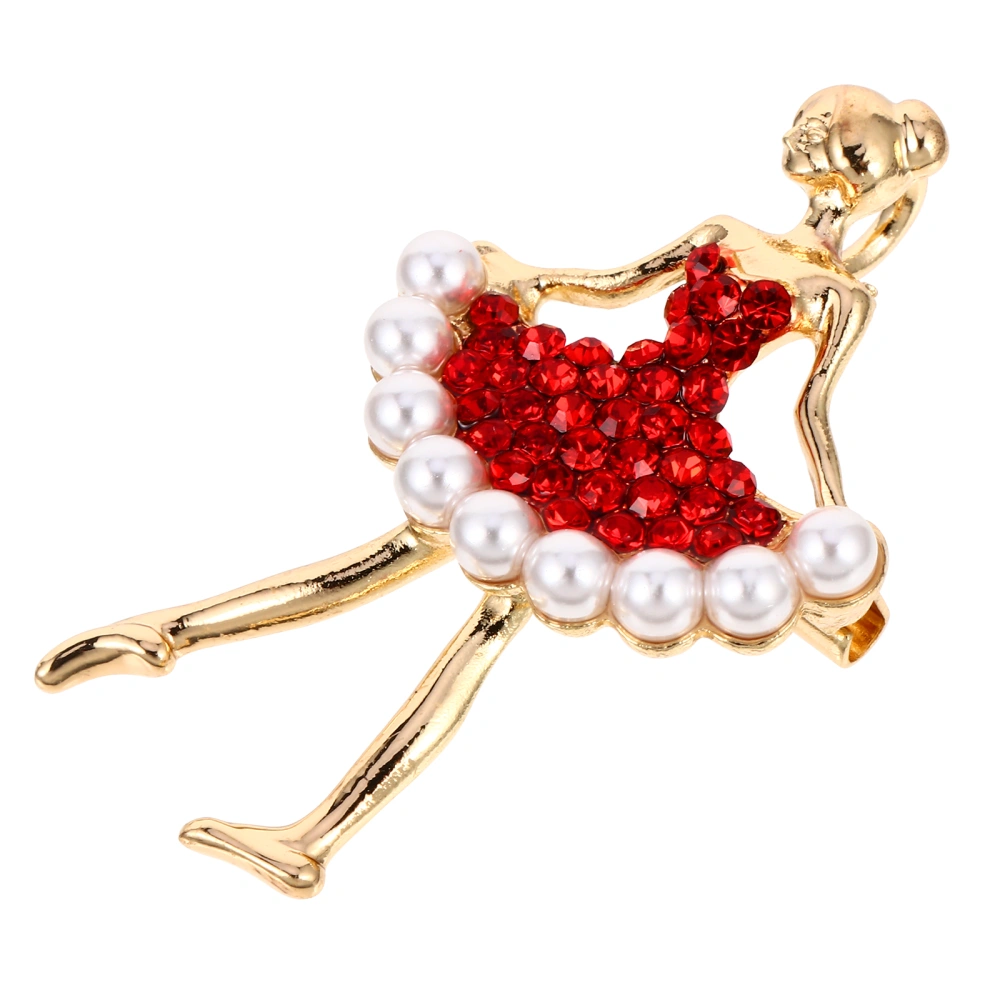 1Pc Zinc Alloy Ballet Girl Shaped Brooch Creative Costume Props Brooch for Decor