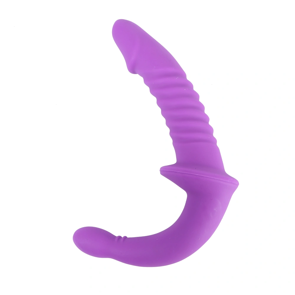 Simulated Woman Penis Sexy Toy Creative Funny Comfortable Double-End Sexy Toy Flirting Toy for Adult Woman Man (Purple)