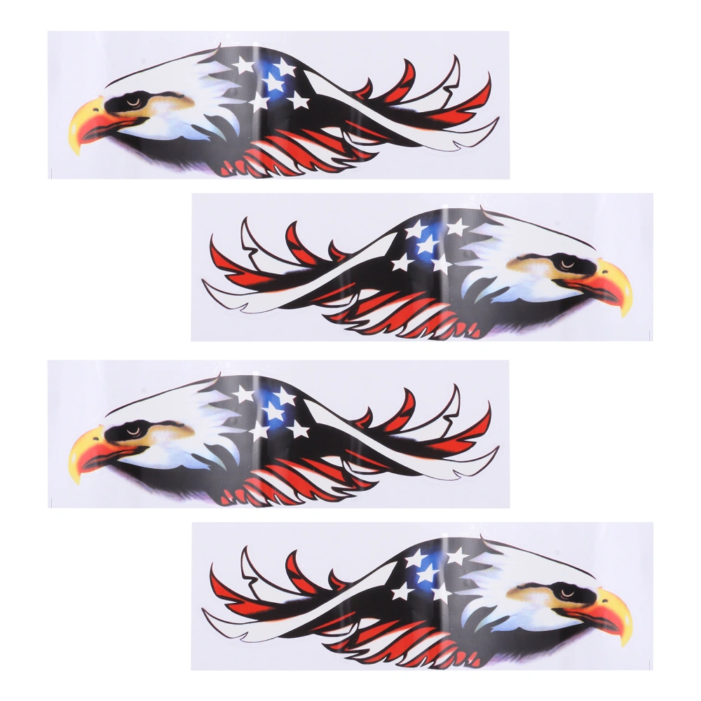 4pcs US Flag Eagle Sticker Creative Car Stickers Interesting Car Decals