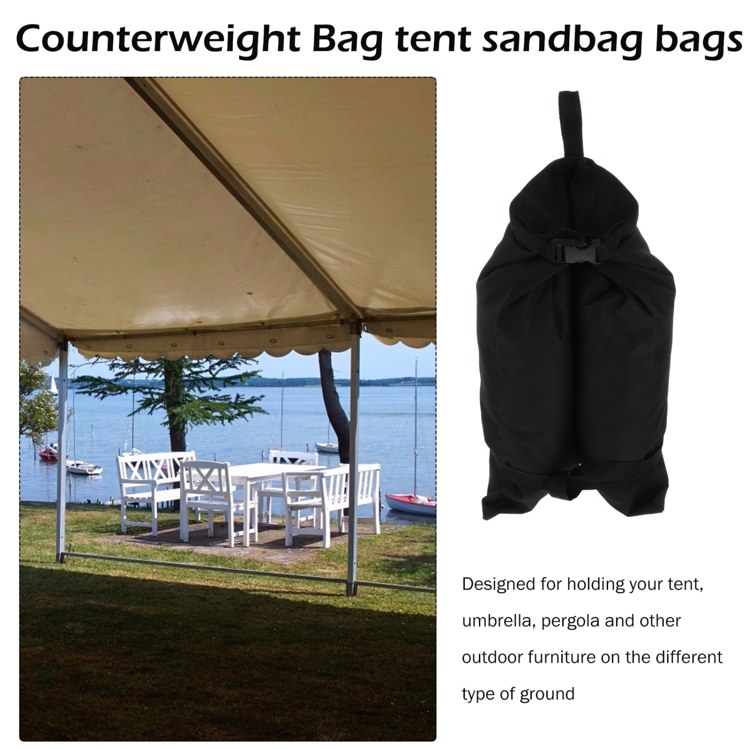2pcs Tent Sandbag Bag Oxford Cloth Multi-functional Heavy Duty Gazebo Legs Base