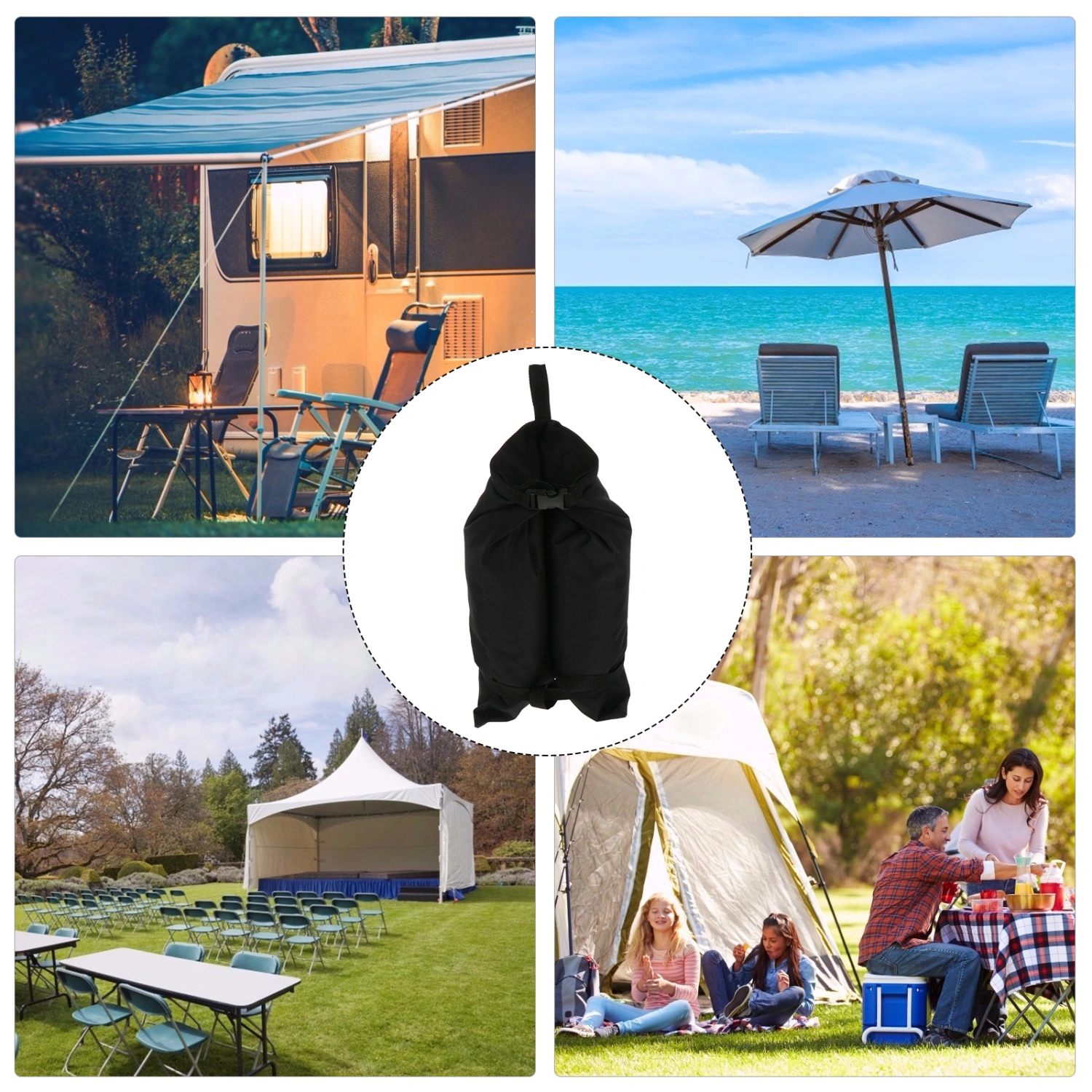 2pcs Tent Sandbag Bag Oxford Cloth Multi-functional Heavy Duty Gazebo Legs Base