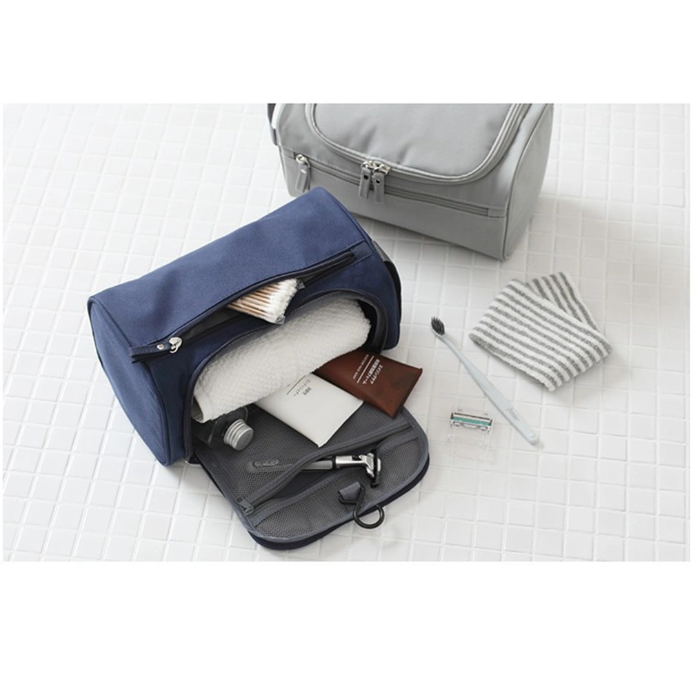 Travel Toiletry Bag Large Capacity Waterproof Zip Organizer Hanging Shower Bag for Trip Vacation Gym (Dark Blue)