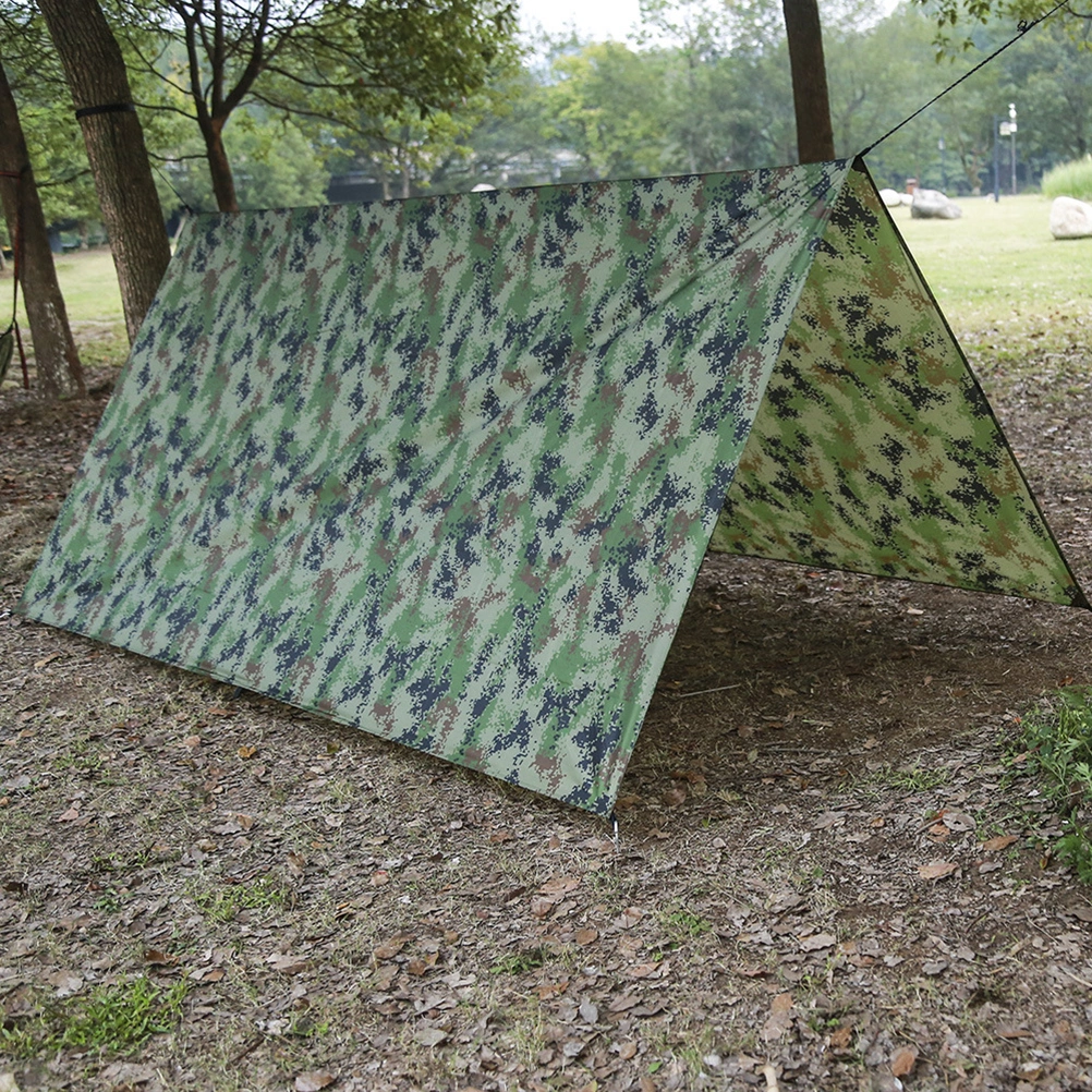 100x145CM Outdoor Multi-function Canopy Waterproof Sunscreen Outdoor Tent Camping Supplies Beach Shade Cloth(Camouflage)
