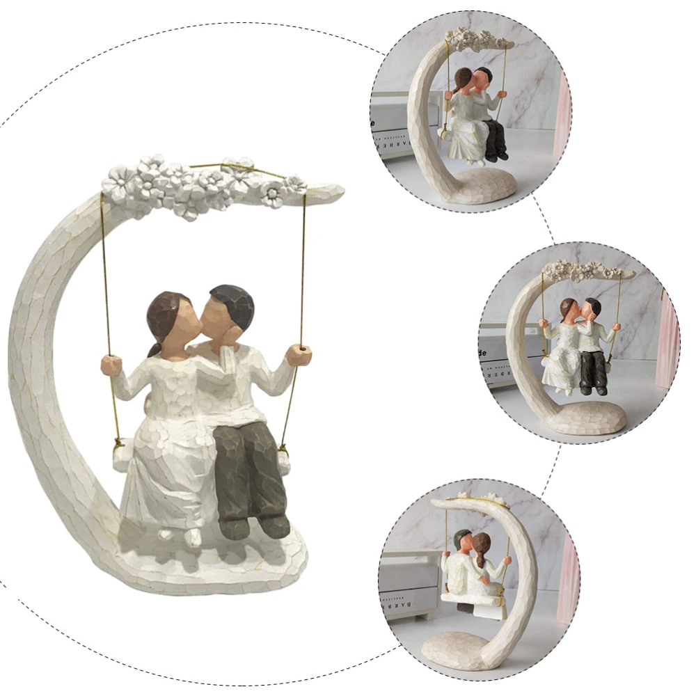 1Pc Swing Couple Ornament Desktop Decoration Resin Crafts Table Ornament