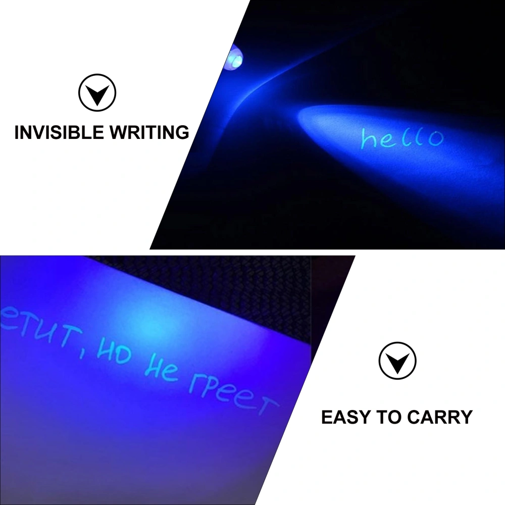 2pcs Invisible Ink Pen Pen Marker Secret Message Pen with UV Light for Currency Checking Kids Game (Blue)