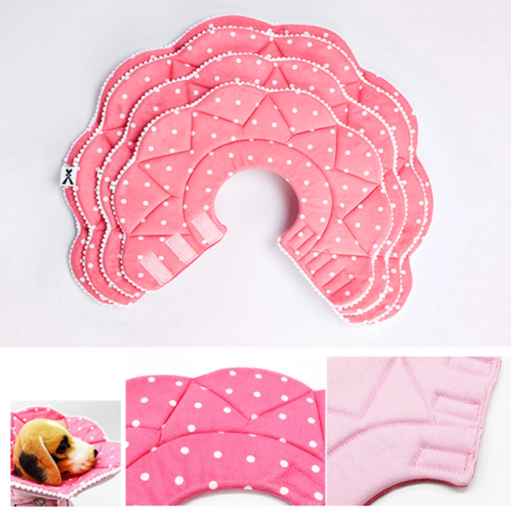 Pet Dog Recovery Collar Fiber Wound Healing Protective Cone Elizabethan Collar for Puppy Cat Petal Type 23-26 (Pink)