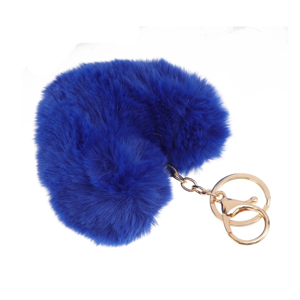 1Pc Adorable Heart Shape Keychain Furry Heart Ball Bag Pendant Gift Key Ring