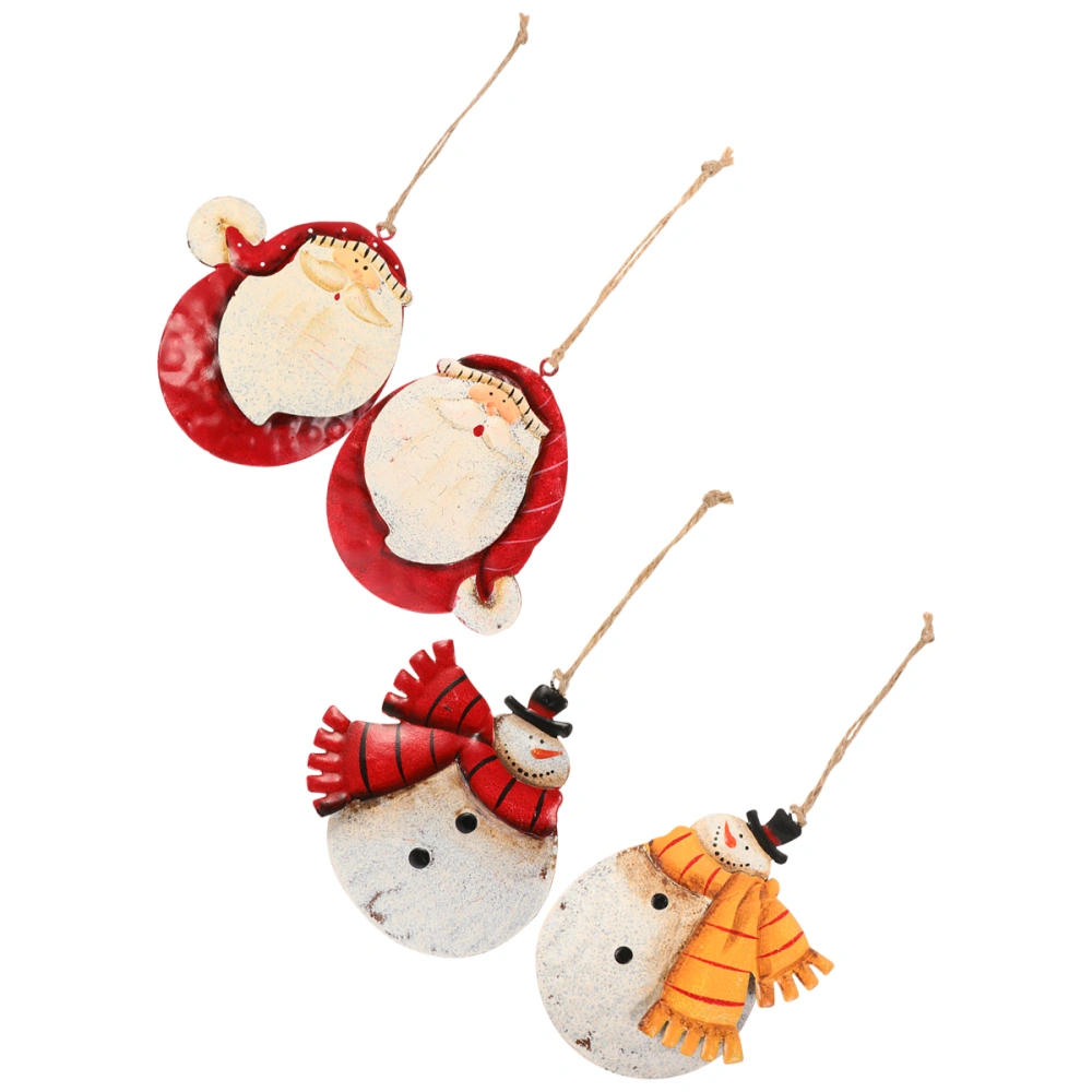 4pcs Creative Christmas Decorations Snowman Christmas Hanging Drop for Tree