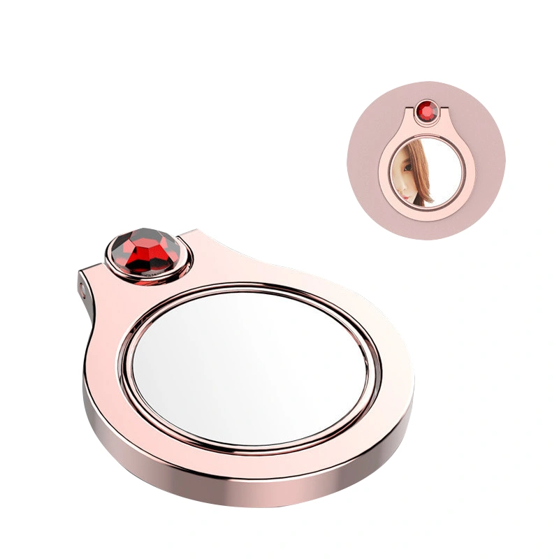 Creative Phone Metal Ring Holder Buckle Ring Bracket Finger Universal Grip Phone Stand Holder with Diamond (Rose Gold)