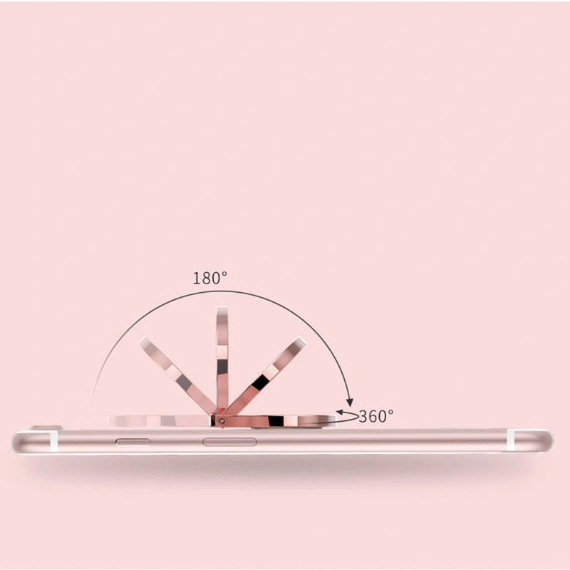 Creative Phone Metal Ring Holder Buckle Ring Bracket Finger Universal Grip Phone Stand Holder with Diamond (Rose Gold)