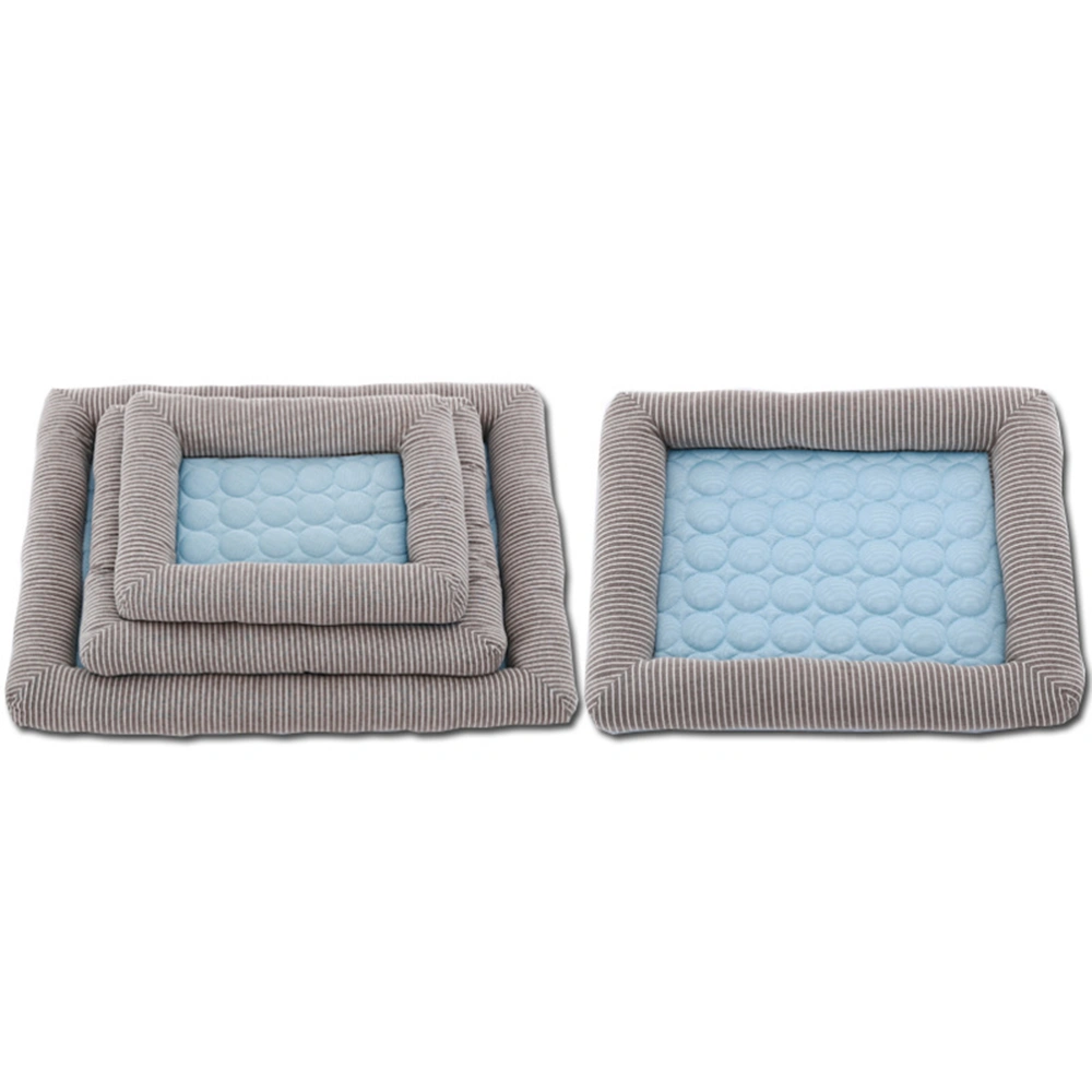 Summer Cool Pet Pad Premium Indoor Pet Cushion Pet Supplies for Cat Dog (Blue, M, 54x43cm)