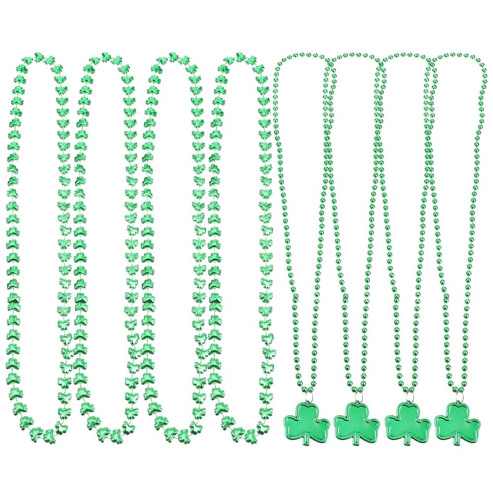 8pcs Decorative Shamrock Necklace St. Patrick’s Day Costume Accessories