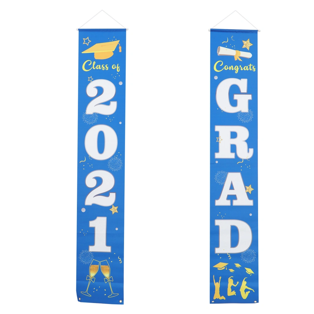 1 Pair Graduation Season Banners Door Curtains Graduation Party Door Decors