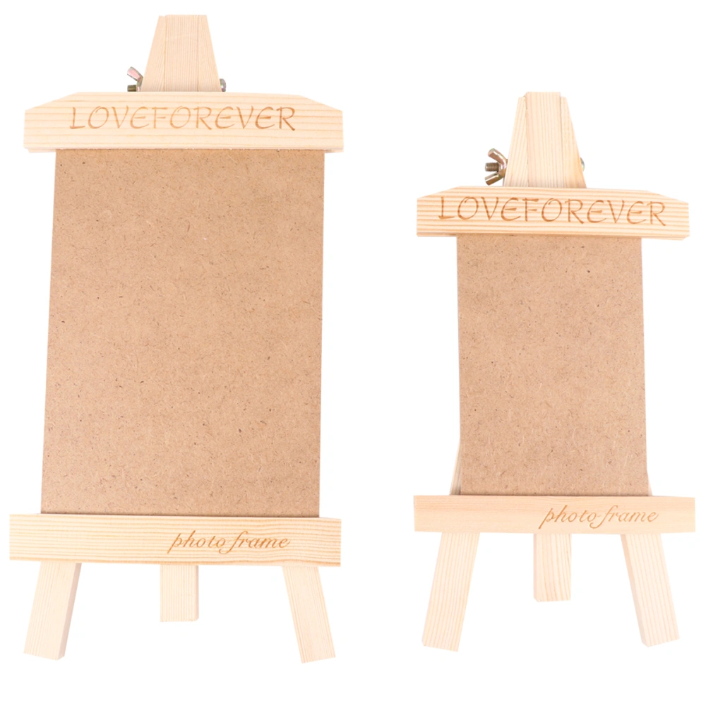 2pcs Wooden Sketching Easel Diy Tripod Phote Frame Thicken Wooden Easel Photo Frame (5 Inches Vertical Style + 7 Inches Vertical Style)