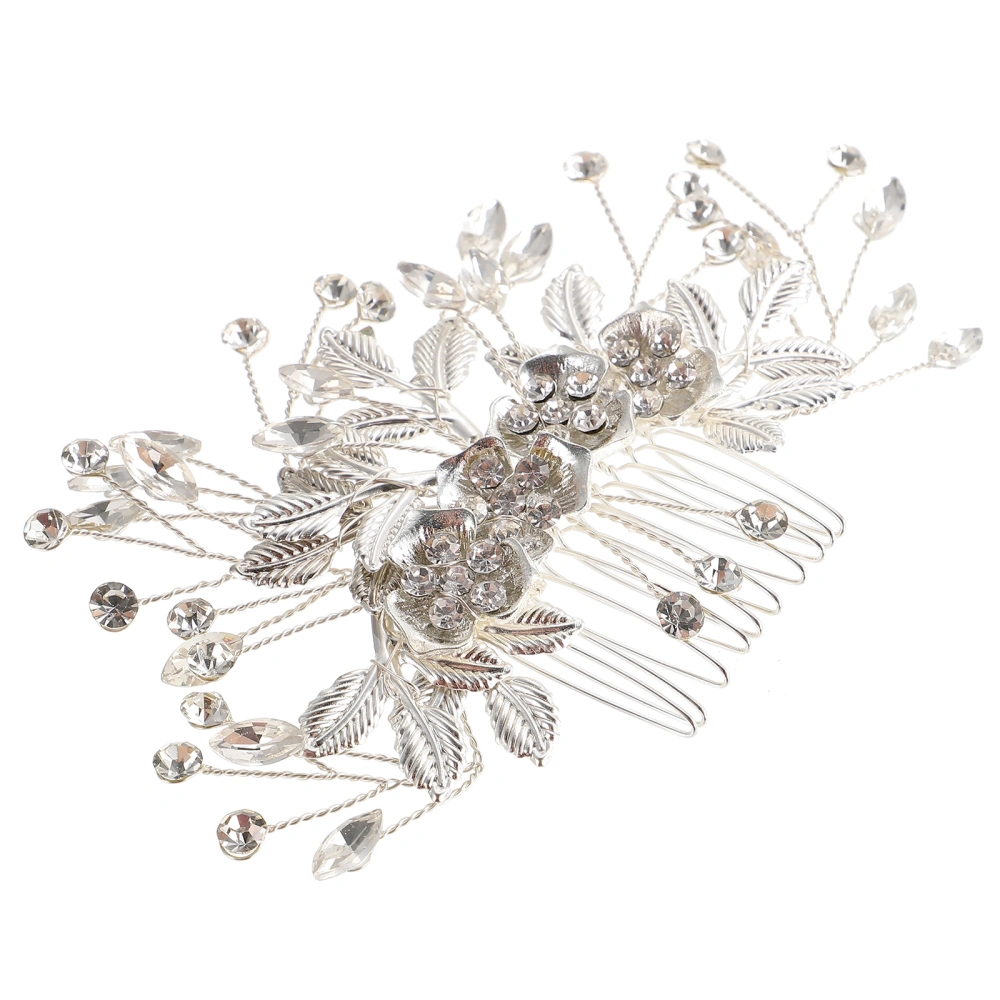 Vintage Hair Comb Alloy Flower Leaf Insert Comb Headwear for Wedding Party Banquet