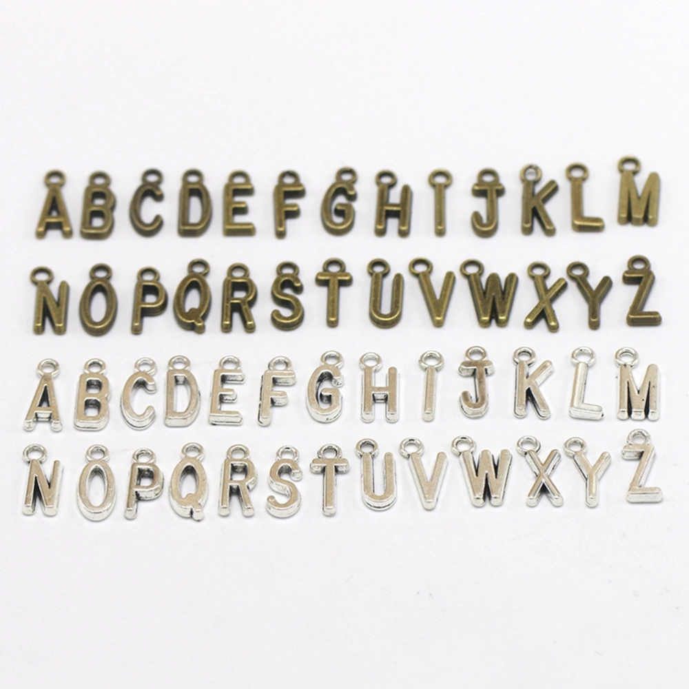 50pcs Alloy Bronze English Letter S Pendant DIY Charms Jewelry Making Accessories for Necklace Bracelet