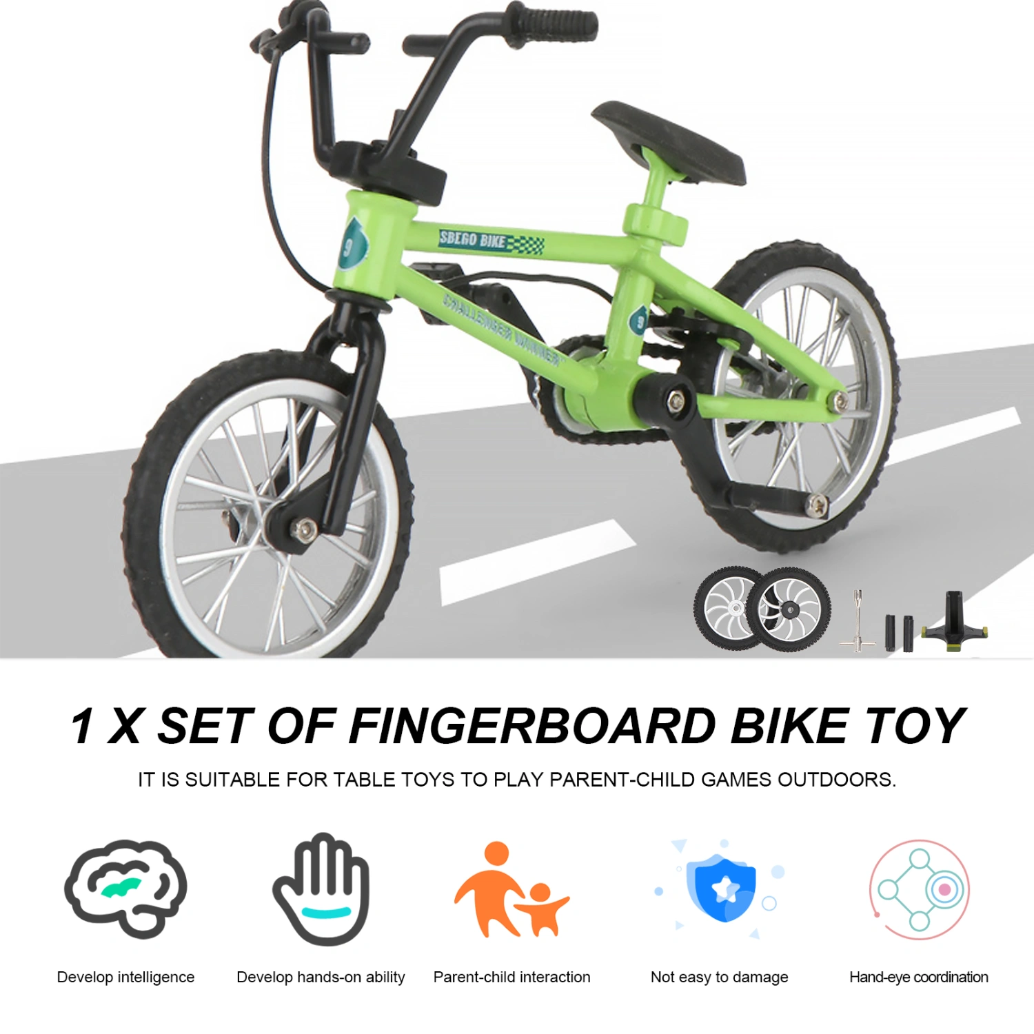 1 Set of DIY Mini Finger Bike Toy Bike Competition Plaything (Random Style)