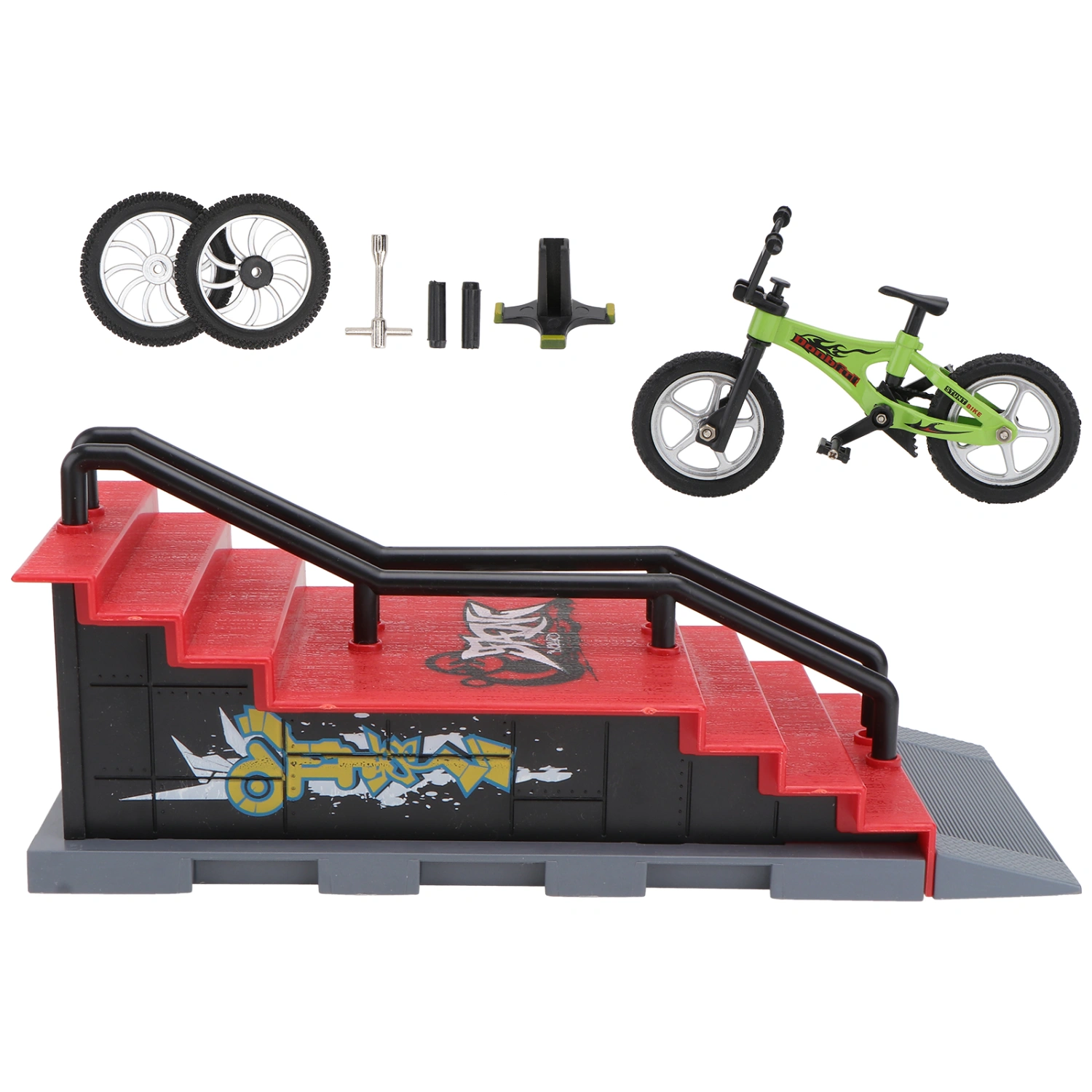 1 Set of DIY Mini Finger Bike Toy Bike Competition Plaything (Random Style)