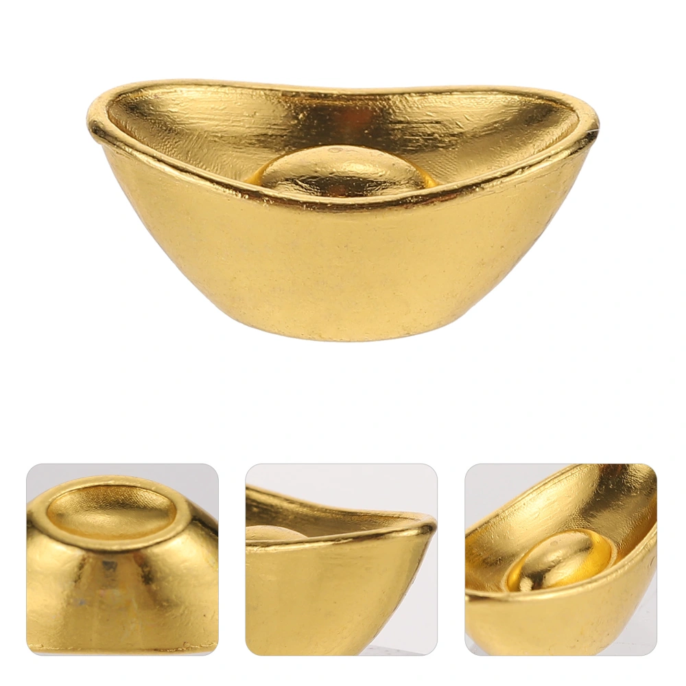 10pcs Mini House Gold Ingot Miniature Gold Ingot  Chinese Wealth Ingots Props