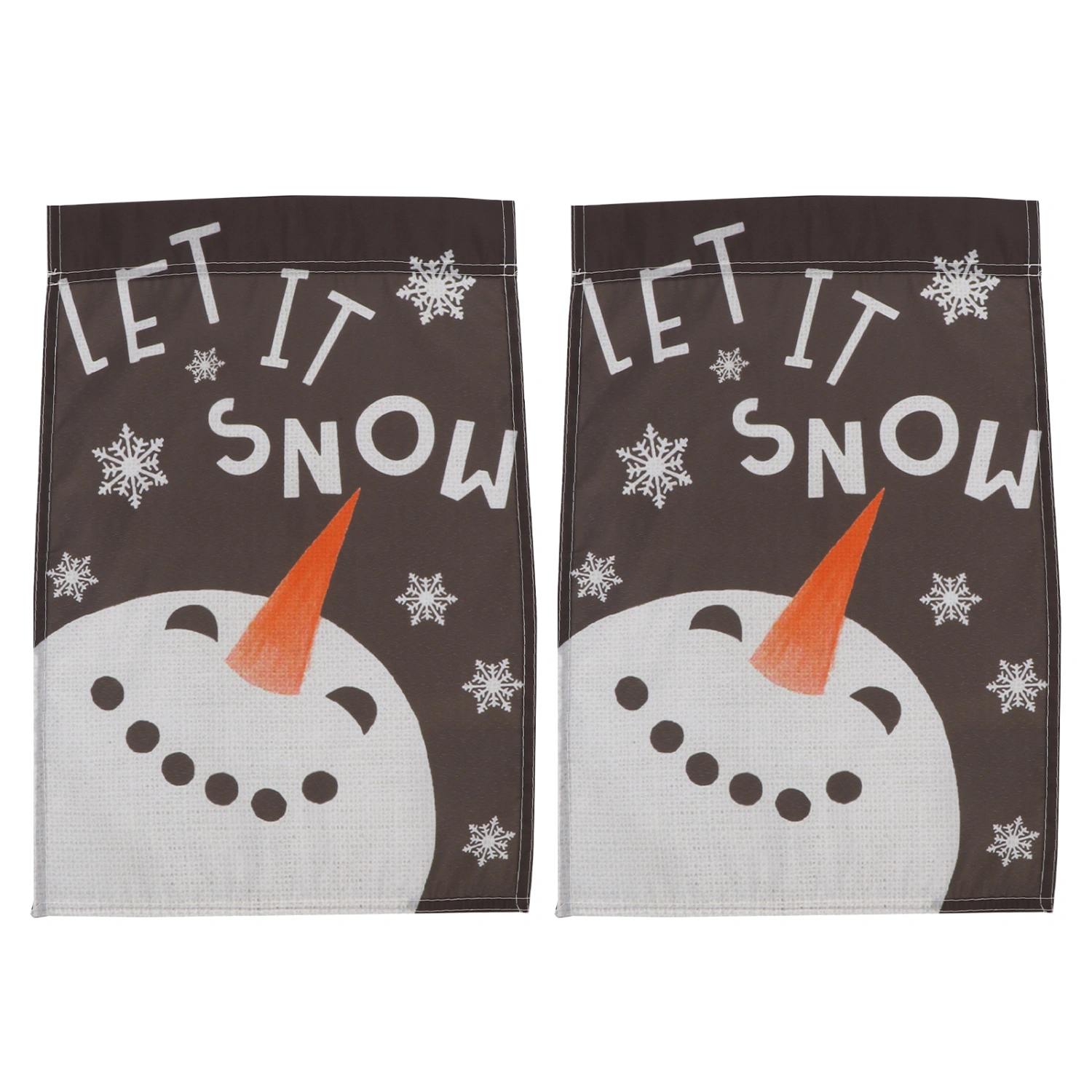 2pcs Christmas Theme Garden Flag Decorative Snowman Garden Flag Ornament (White)