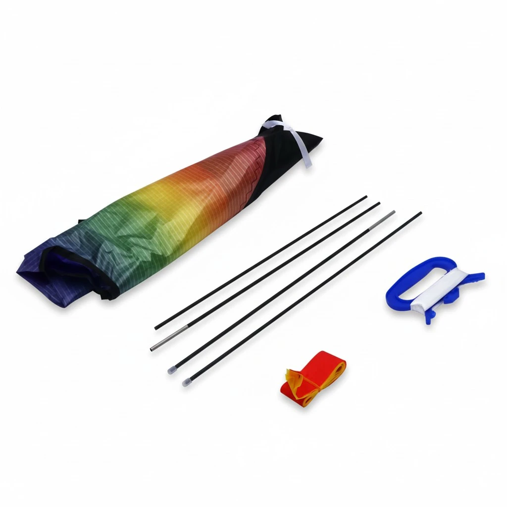 Kids Long Tail Triangle Shaped Kites Colorful Easy to Fly Kites Outdoor Kites