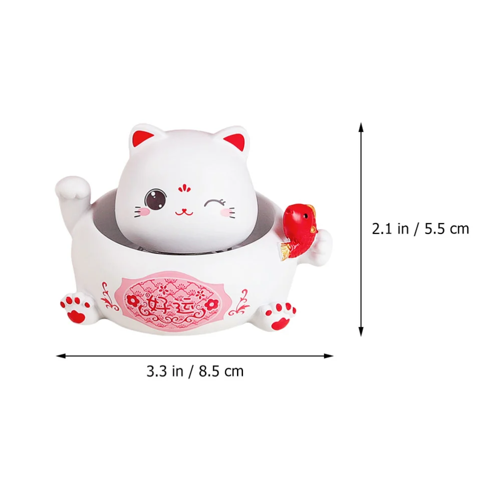 1pc Lovely Desktop Fortune Cat Ornament Head Shaking Cat Decor Car Adornment